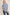 Cotton Bleu by Nu Lab Slit Striped Notched Short Sleeve T-Shirt Denim T-Shirts