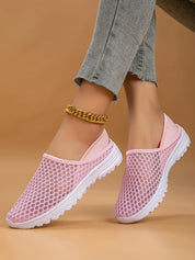 Pink Breathable Mesh Slip-Ons | Sneakers Daverri Fashions