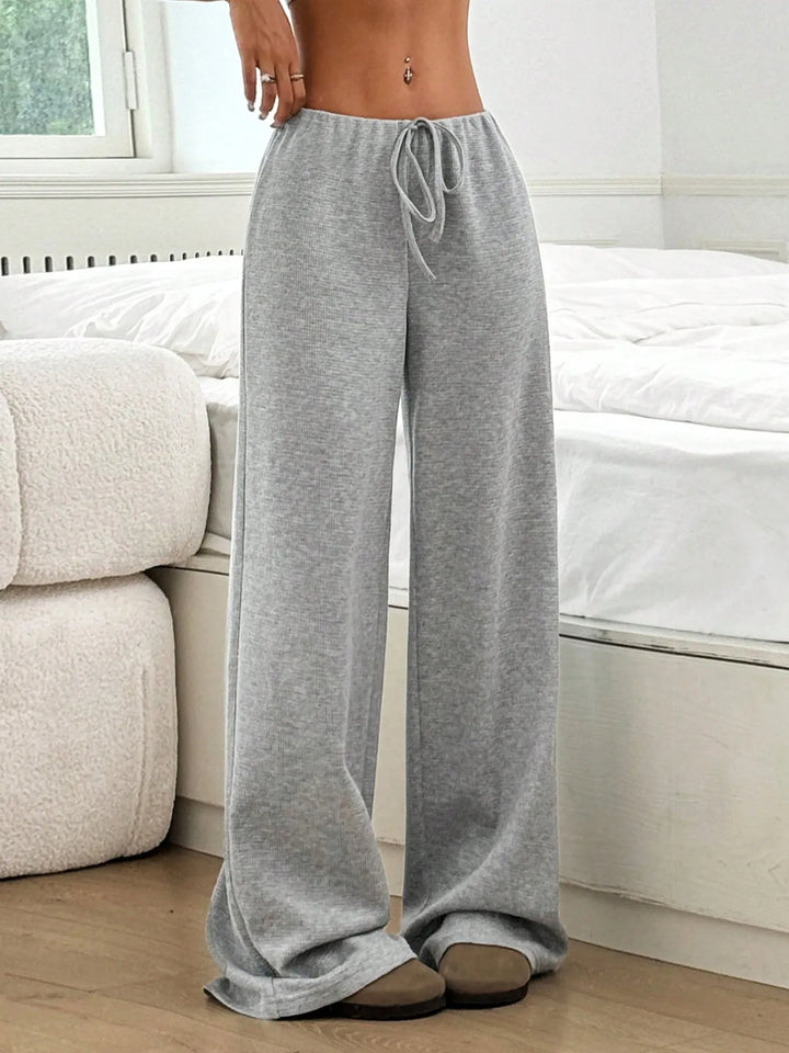 Striped Wide Leg Drawstring Pants | Loungewear Pants Daverri Fashions