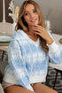 BiBi Hashtag Grid Textured V-Neck Sweater - DAVERRI FASHIONS