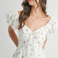 MABLE Floral Print Puff Sleeve Mini Dress