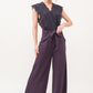 And The Why Laced Surplice Tie Waist Jumpsuit Purple Jumpsuits