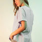 VERY J Striped V-Neck Short Sleeve T-Shirt T-Shirts