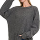 Zenana Full Size Brushed Ribbed Hacci Drop Shoulder Sweater Plus Size - DAVERRI FASHIONS