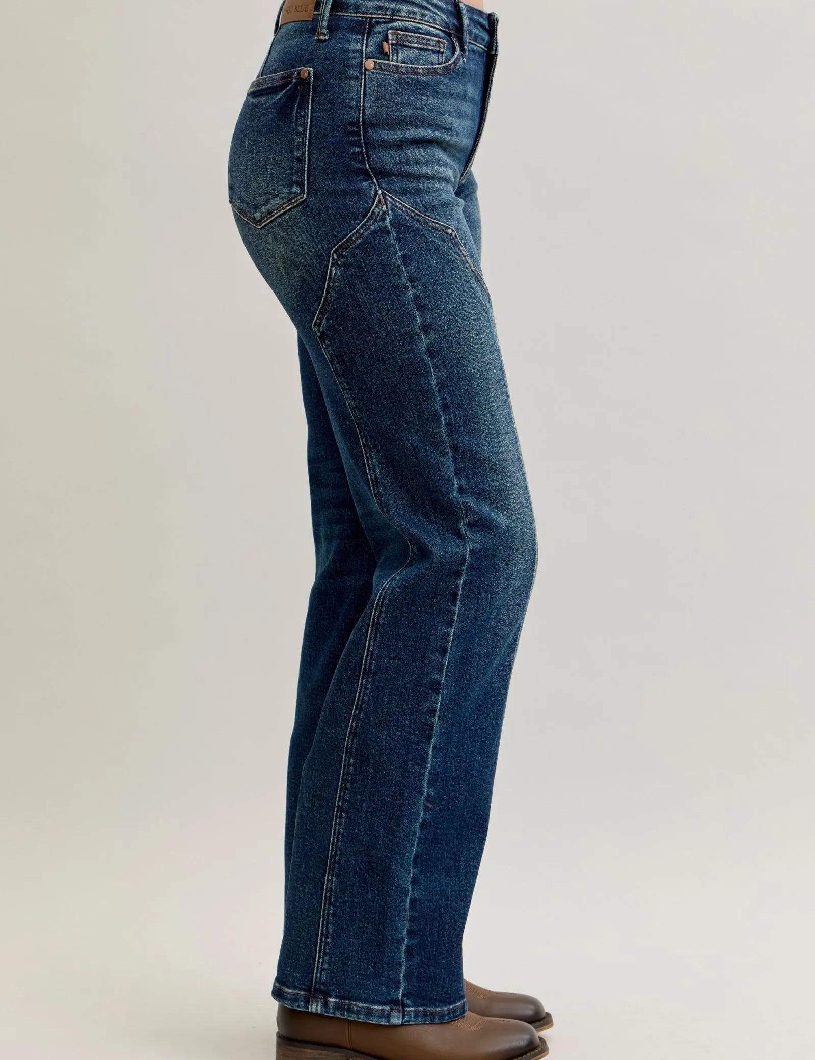 Judy Blue Full Size Seam Detail Straight Leg Jeans Plus Size | Jeans Daverri Fashions