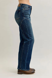 Judy Blue Full Size Seam Detail Straight Leg Jeans Plus Size | Jeans Daverri Fashions
