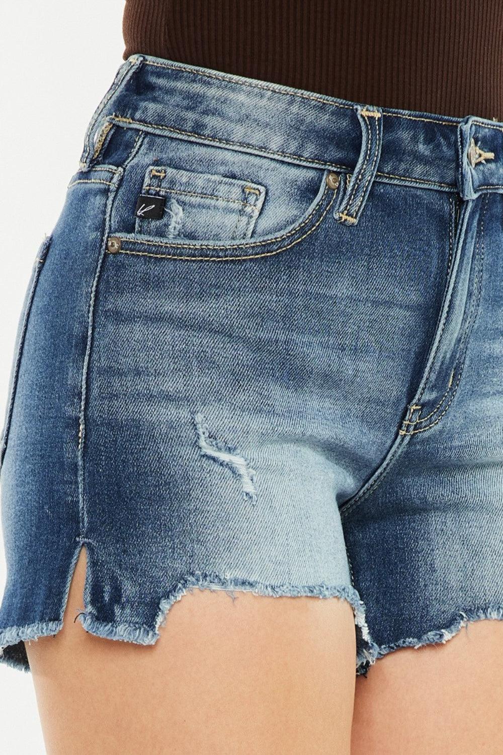 Kancan High Waist Raw Hem Denim Shorts | Denim Shorts Daverri Fashions