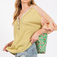 SAGE + FIG Color Block Bubble Sleeve Top Tops