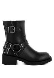 Caribou Harness Detail Biker Boots | Boots Daverri Fashions