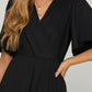 She + Sky Ruffled Surplice Short Flutter Sleeve Mini Dress - DAVERRI FASHIONS
