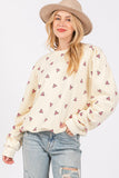 SAGE + FIG Heart Printed Contrast Long Sleeve Sweatshirt - DAVERRI FASHIONS
