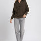 Umgee Color Block Polo Sweatshirt Sweatshirts