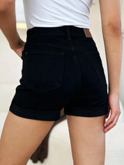 Judy Blue Full Size High Waist Tummy Control Cuffed Denim Shorts | Denim Shorts Daverri Fashions