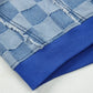 Checkerboard Splicing Raw Detail Oversized Denim Top - DAVERRI FASHIONS