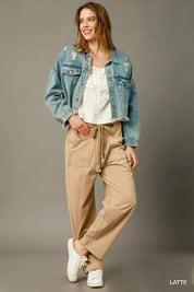 Umgee Cargo-Inspired Drawstring Pants | Cargo Pants Daverri Fashions
