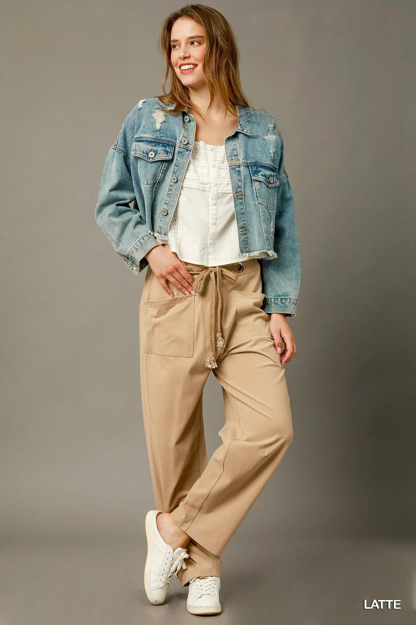 Umgee Cargo-Inspired Drawstring Pants Cargo Pants