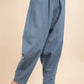 VERY J Denim Blue Solid Barrel Comfy Woven Pants Pants
