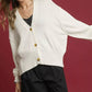 Umgee Button-Front V-Neck Knit Cardigan - DAVERRI FASHIONS
