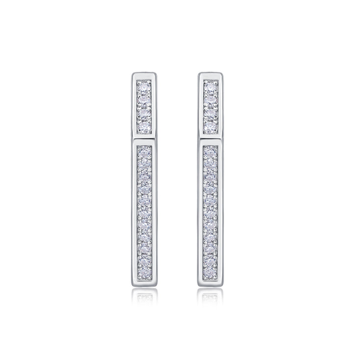 Moissanite S925 Sterling Silver Small Geometric Hoop Earrings | Earrings Daverri Fashions