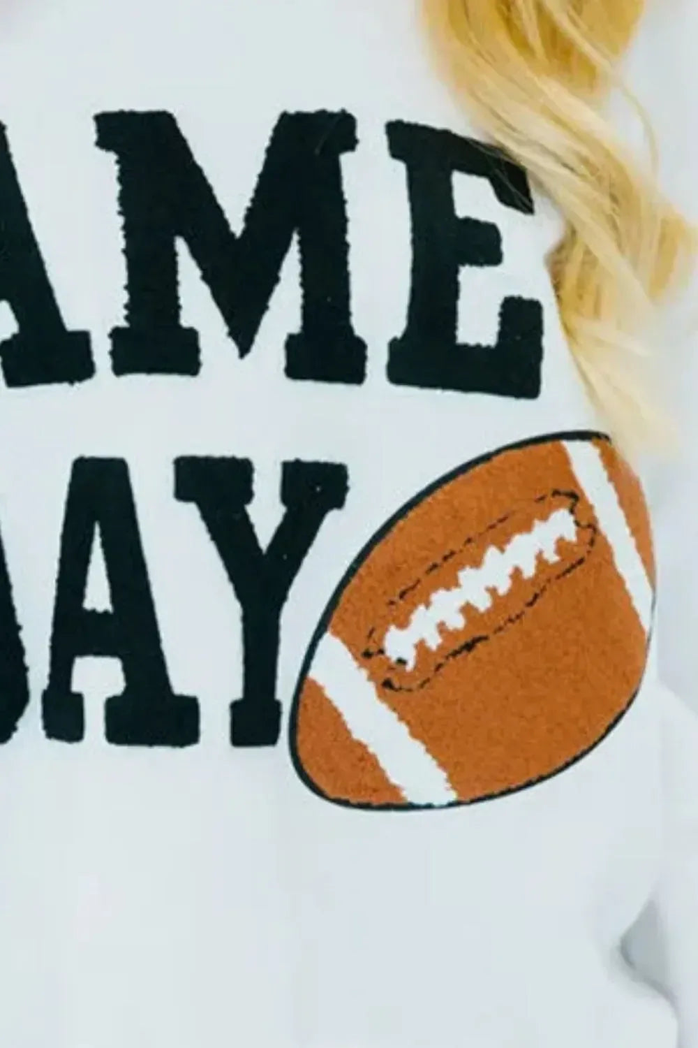 GAME DAY Round Neck Long Sleeve Sweatshirt - DAVERRI FASHIONS