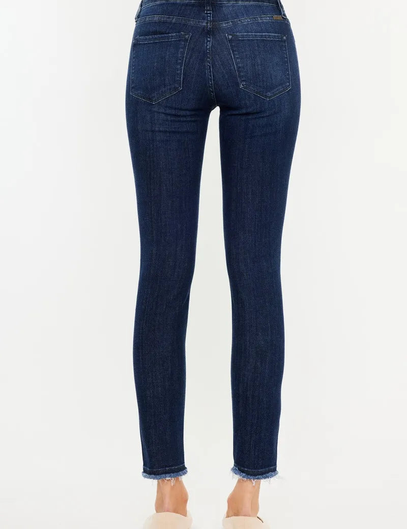 Kancan High-Rise Slim Fit Raw Hem Ankle Jeans | Jeans Daverri Fashions