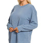 Zenana Full Size Raised Rib Round Neck Long Sleeve Top Plus Size - DAVERRI FASHIONS