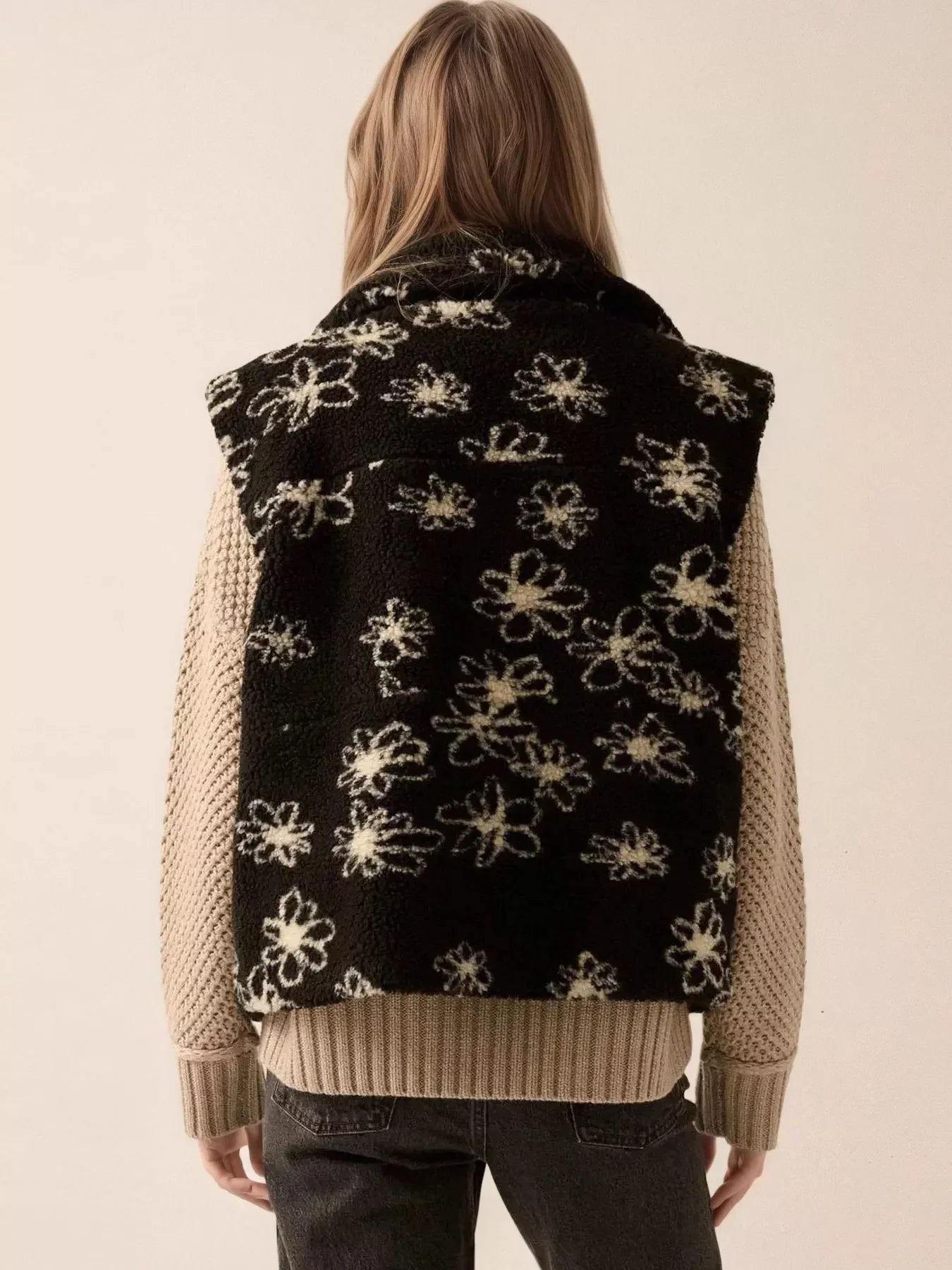 Zip Up Vest Coat with Pockets - DAVERRI FASHIONS