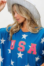 BiBi Fourth Of July Star Knit T-Shirt | T-Shirts Daverri Fashions