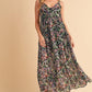 Aemi + Co Printed V-Neck Frill Tiered Cami Dress Cami Dresses
