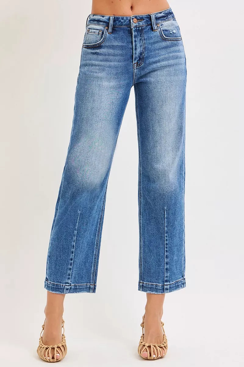 DARK RISEN High Rise Crop Boyfriend Tapered Jeans | Jeans Daverri Fashions