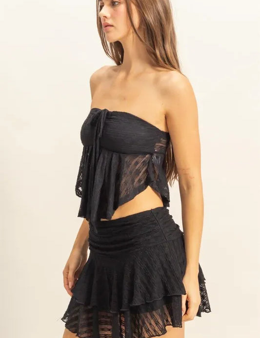 HYFVE Lace Bustier Flowy Tube Top | Tops Daverri Fashions
