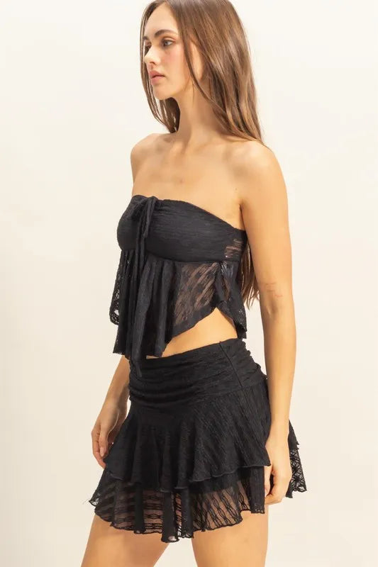 HYFVE Lace Bustier Flowy Tube Top | Tops Daverri Fashions