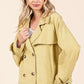 Mittoshop Double Breasted Long Sleeve Trench Coat Jacket