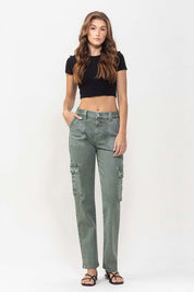 Vervet Cargo Pocket Mid Rise Straight Jeans Jeans