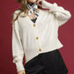 Umgee Button-Front V-Neck Knit Cardigan - DAVERRI FASHIONS