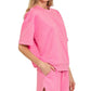 Zenana Scuba Short Sleeve Top & Shorts Set