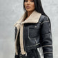 Sherpa Trim Cropped Jacket - DAVERRI FASHIONS