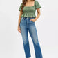 RISEN Tummy Control High Rise Crop Straight Jeans - DAVERRI FASHIONS