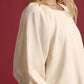 Umgee Satin Jacquard Balloon Sleeve Blouse Blouses