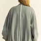 Davi & Dani Exposed Seam Zip Up Dropped Shoulder Jacket Tops