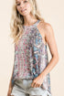 BiBi Snakeskin Print Low Gauge Hacci Knit Halter BLUSH MULTI