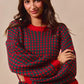 SO ME Textured Two Tone Sweater - DAVERRI FASHIONS