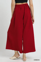 Umgee Elastic Waist Wide Leg Pants | Pants Daverri Fashions