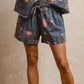 BiBi Floral Printed Denim Short Pants With Pocket - DAVERRI FASHIONS