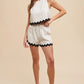 Annie Wear Ric Rac Trim Detailed Top & Shorts Set