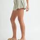 MABLE Pleated High Waist Twill Shorts