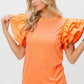 BiBi Knit Top Woven Ruffle Tiered Sleeves - DAVERRI FASHIONS