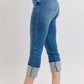 Judy Blue Full Size Skinny Cuff Capris Jeans with Pockets - DAVERRI FASHIONS