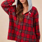 BiBi Brushed Plaid Hooded Jacket - DAVERRI FASHIONS