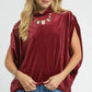 Umgee Velvet Mock Neck Sleeveless Blouse - DAVERRI FASHIONS
